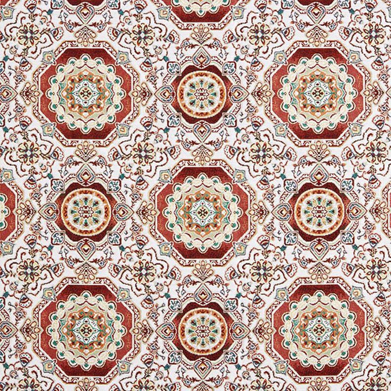 Dekorační látka Gobelín Orientální mandala – karmínově červená/slonová kost,  image number 1