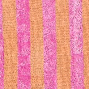 Froté látka Bambus Široké pruhy – světle oranžová/pink, 