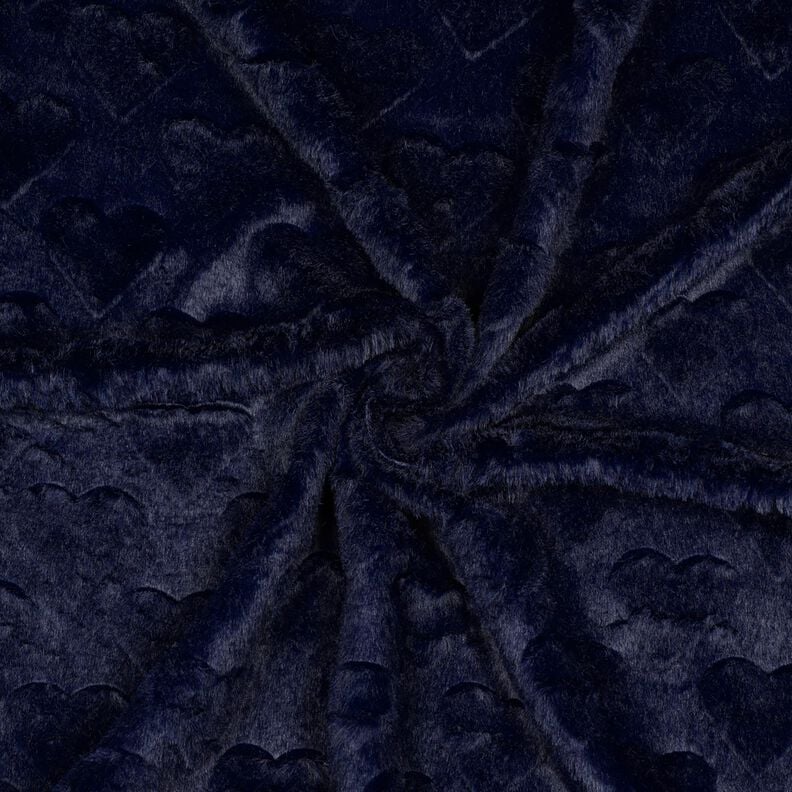 Umělá kožešina Srdíčka | Poppy Fabrics – černomodrá,  image number 3