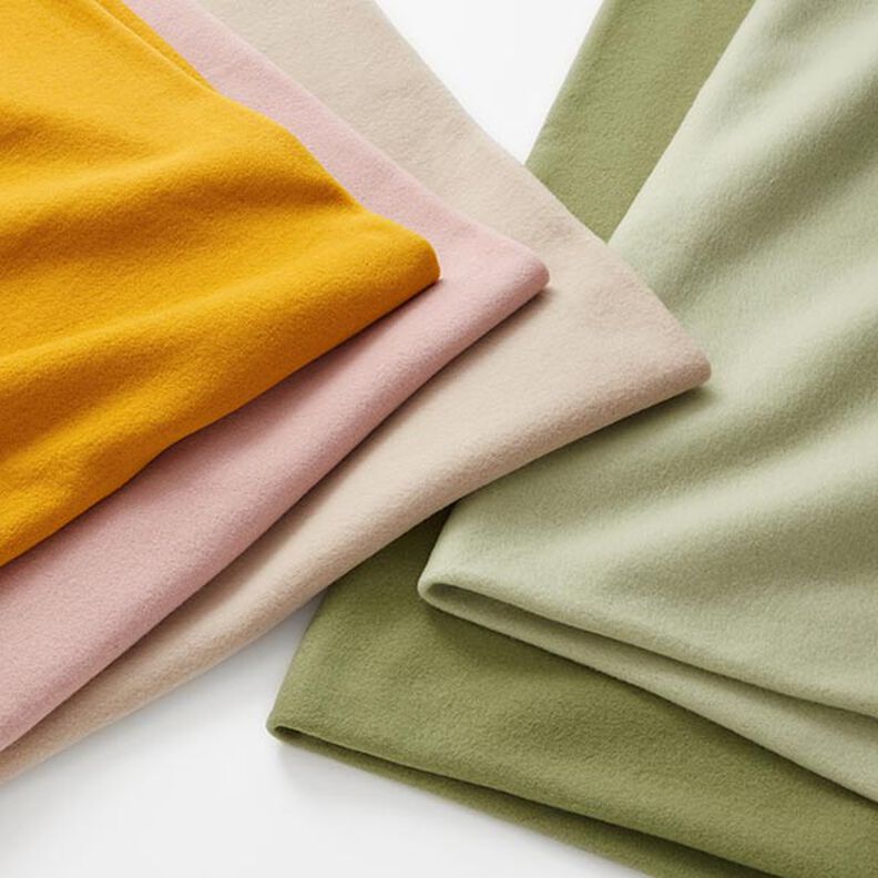 Bavlněný fleece Jednobarevné provedení – mandlová, image number 5