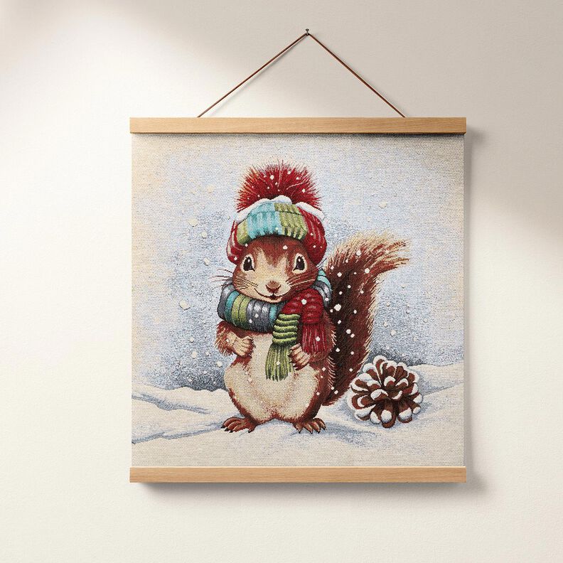 Dekorační panel Gobelín Roztomilá veverka – světle béžová/bronzová,  image number 6