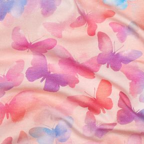 Bavlněný žerzej Barevní motýli digitální potisk | Poppy Fabrics – rose/modrá, 