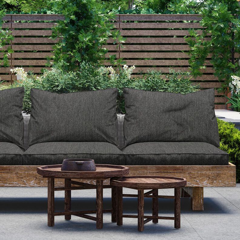 Látka pro venkovní použití Plátno Jednobarevné provedení Melír – tmavě šedá | Zbytek 70cm,  image number 5