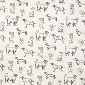 Dekorační látka Plátno Psi – kremová/šedá, 