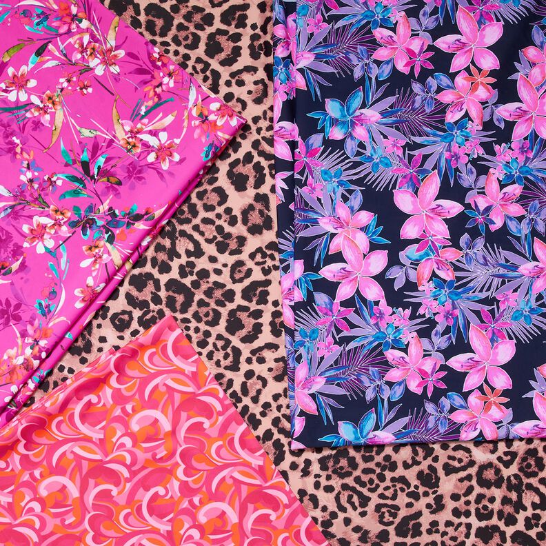 Plavkovina Tropické květiny – namornicka modr/pink,  image number 5