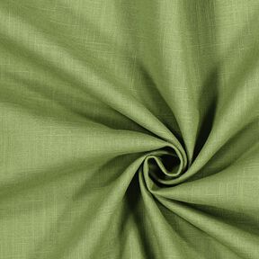 Lněná látka Ramie mix medium – světle olivová, 