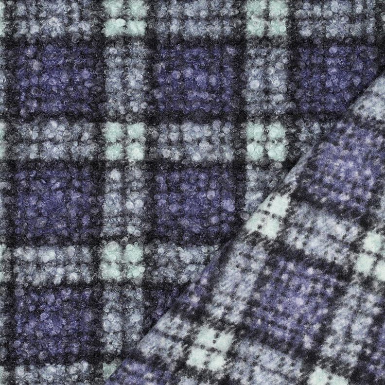 Pletené buklé Károvaná – světle fialova/světle mátová, image number 4