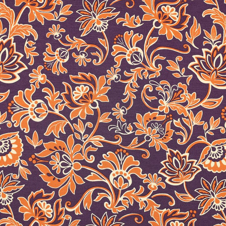Romanit žerzej Paisley květiny | Poppy Fabrics – světle fialova, image number 1