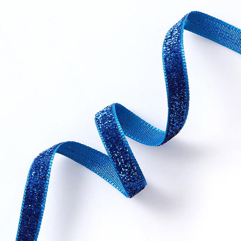 Sametová stužka Metalický [10 mm] – královská modr,  image number 1