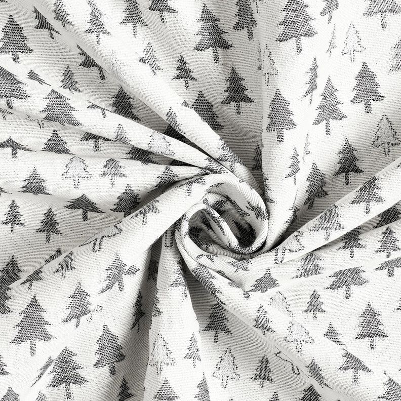Dekorační látka Žakár Třpytivé jedle – antracitová/stříbrná,  image number 3