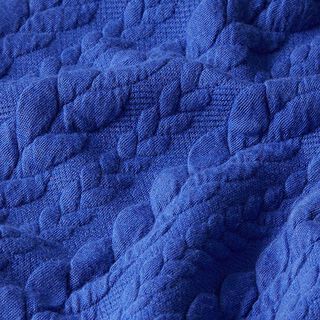 Žerzejový žakár kloké Copánkový vzor – královská modr, 