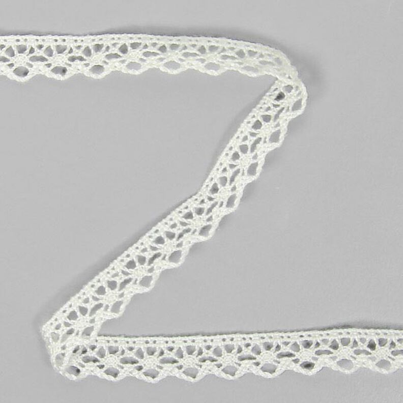 Paličkovaná krajka (13 mm) 6 – vlněná bílá,  image number 1