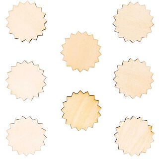 Dřevěný dekorativní přívěsek Rozeta malá Sada[ 4,5 x 5 cm ] | Rico Design – přírodni, 