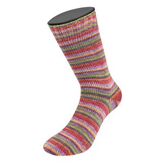 LANDLUST Sockenwolle „Bunte Ringel“, 100g | Lana Grossa – oranžová/červená, 
