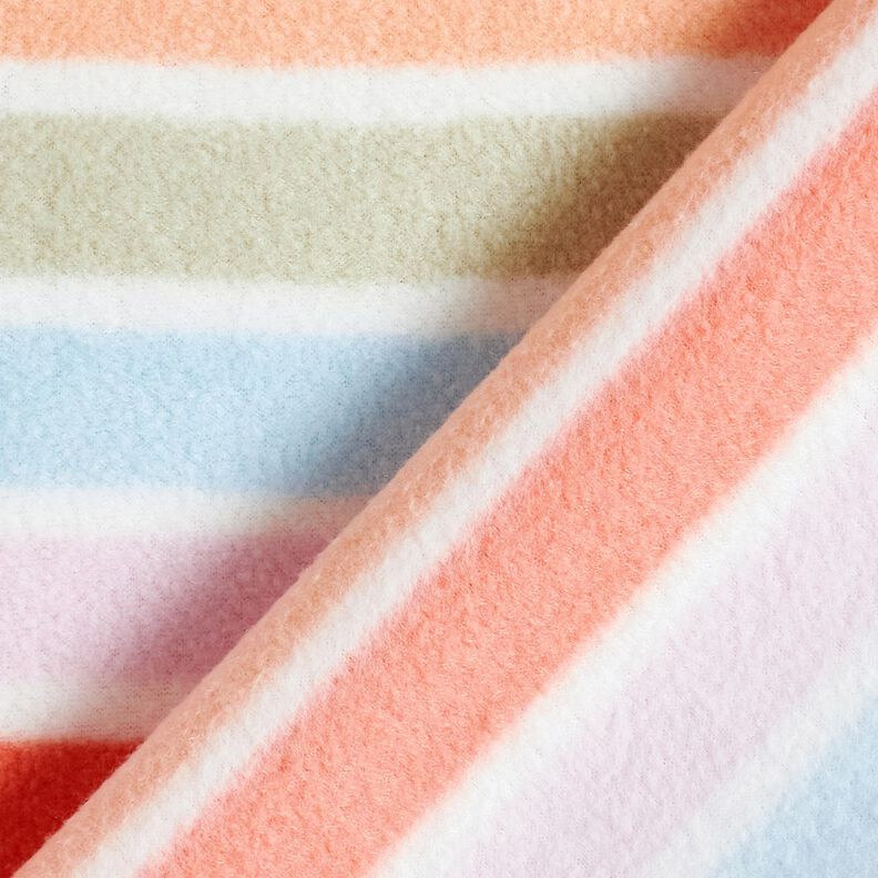 Fleece s protižmolkovou úpravou Barevné pruhy – bílá,  image number 4