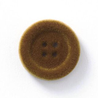 Sametový knoflík 4dírkový – hnědá, 