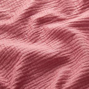 Mušelín / dvojitá mačkaná tkanina Jemné třpytivé puntíky| by Poppy – starorůžová, 