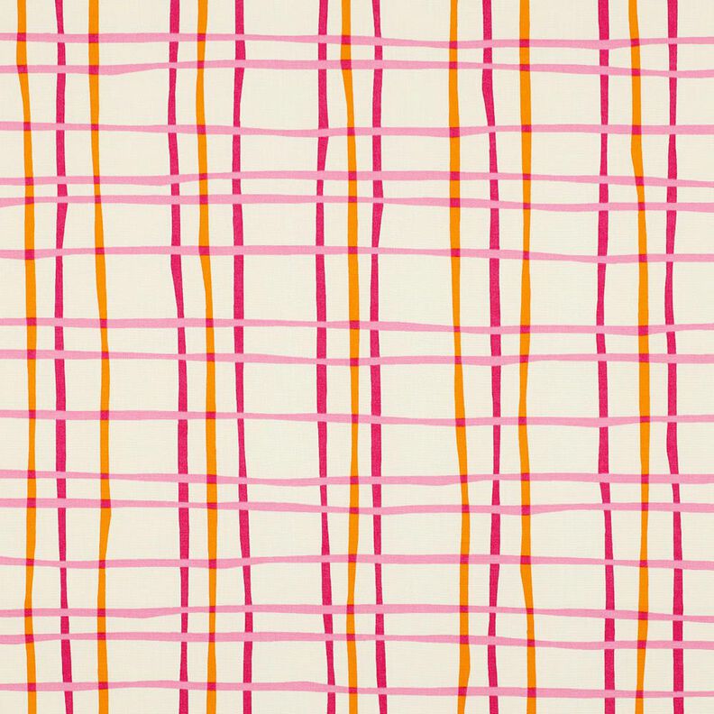 Bavlněný popelín Zvlněná kostka | Poppy Fabrics – kremová/růžová,  image number 1