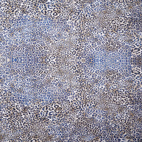 GOTS Bavlněný popelín Leopardí vzor | TCC x LOOKS by Wolfgang Joop – indigová/taupe (šedohnědá), 