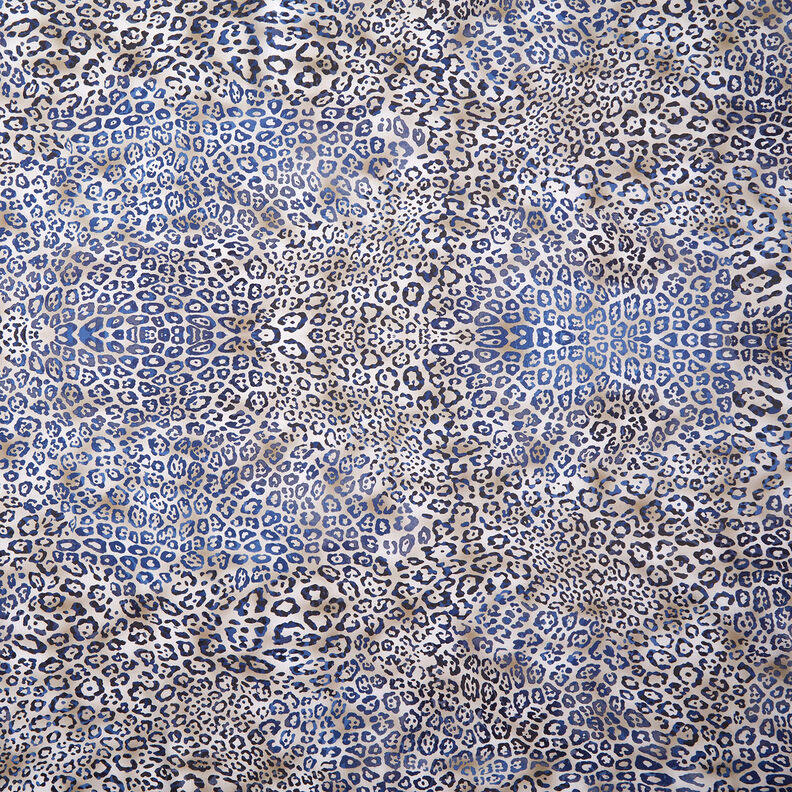 GOTS Bavlněný popelín Leopardí vzor | TCC x LOOKS by Wolfgang Joop – indigová/taupe (šedohnědá),  image number 1