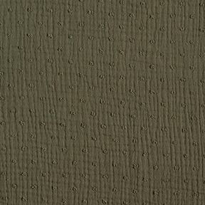 Mušelín / dvojitá mačkaná tkanina dobby – khaki | Zbytek 90cm, 