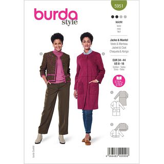 kabát/plášť | Burda 5951 | 34-44, 