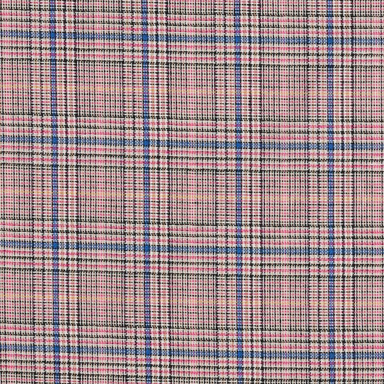 Směs s bavlnou jemný kostkovaný vzor – výrazná jasně růžová/královská modr,  image number 1