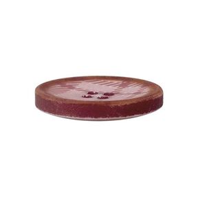 Polyesterový knoflík 4dírkový Kostkovaný – malina, 