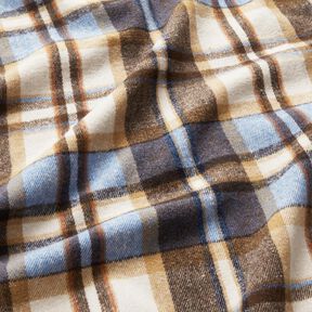 Károvaná flanelová látka na kabáty | Katia Fabrics – královská modr/černohnědá, 