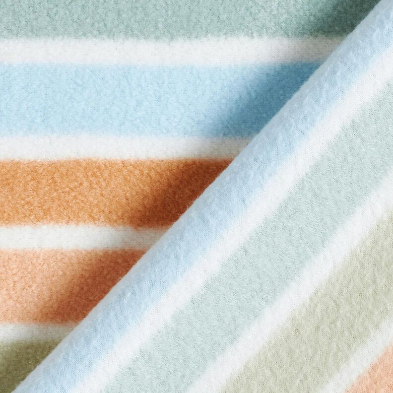 Fleece s protižmolkovou úpravou Barevné pruhy – bílá/zelená,  image number 4