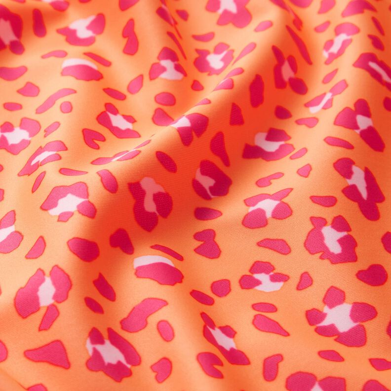Látka na plavky s leopardím vzorem – broskvově oranžová/výrazná jasně růžová,  image number 2
