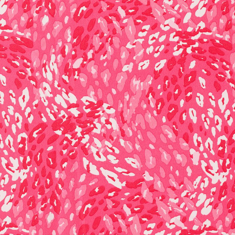 Krepová tkanina s abstraktním leopardím vzorem – výrazná jasně růžová,  image number 1