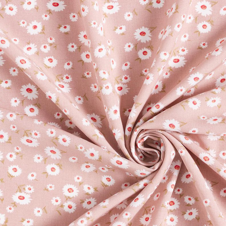 Viskózová tkanina jemné květy – světle starorůžová,  image number 3