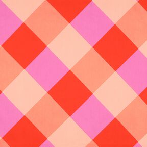 Bavlněný satén Large Gingham | Nerida Hansen – korálová/světle růžová, 