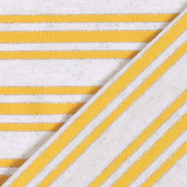 Viskózový žerzej s nepravidelnými třpytivými pruhy – vlněná bílá/sluníčkově žlutá,  image number 4