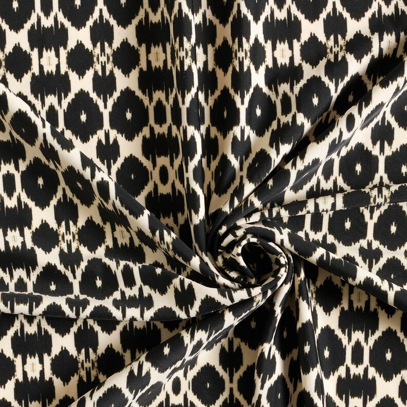 Látka na plavky abstraktní leopardí potisk – černá/cashew (béžová),  image number 3