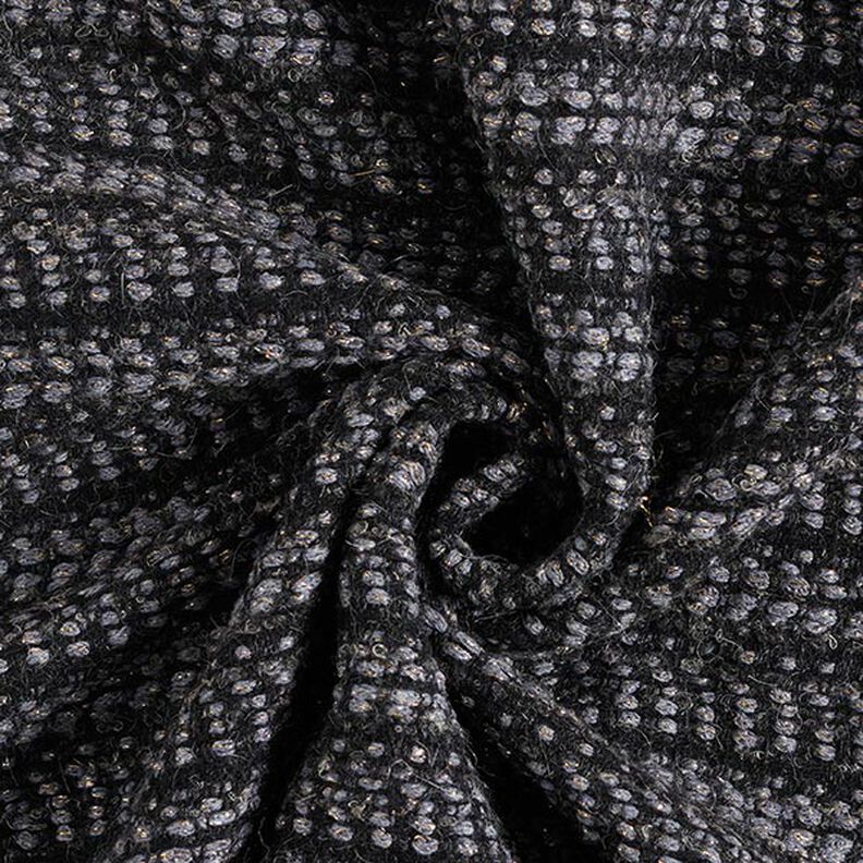 Kabátová tkanina směs panenské vlny Lurex Melange – antracitová,  image number 4