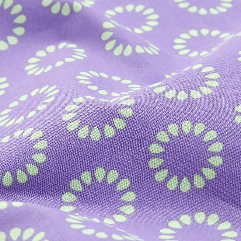 Povrstvená bavlna Barevné kruhy – levandulová/májově zelená, image number 2