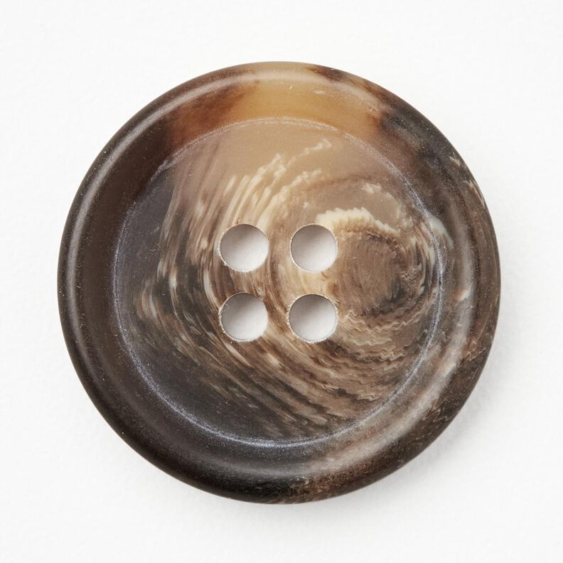 4dírkový kulatý knoflík   [Ø 25 mm] – černohnědá,  image number 1