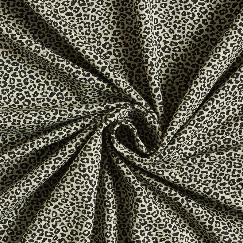 Bavlněný žerzej mini leopardí potisk – šedobéžová/černá,  image number 3