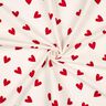 Bavlněný flanel Srdíčka | Poppy Fabrics – slonová kost/karmínově červená,  thumbnail number 3
