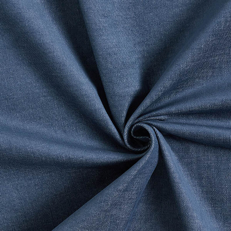 Strečový jemný manšestr se vzhledem džínoviny – džínově modrá,  image number 1