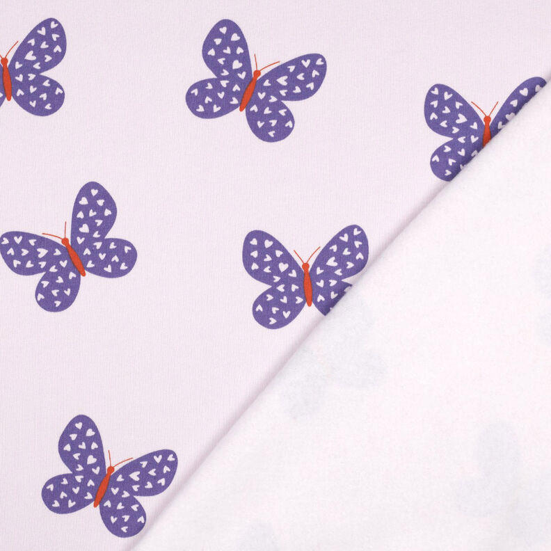 Teplákovina počesaná Velcí motýli | Poppy Fabrics – pastelove šeříková/modrofialková,  image number 4