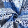 Bavlněná látka Kreton Vzhled patchworku – bílá/modrá,  thumbnail number 4