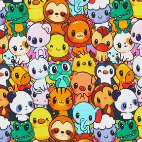 Alpenfleece Roztomilý zvěřinec digitální potisk – citrónově žlutá, 