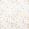 Směs len-bavlna akvarelové květiny – bílá,  thumbnail number 1