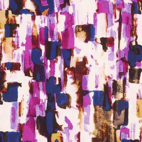 Viskózová tkanina Digitální tisk abstraktní tahy štětcem – hroznová/indigová, 