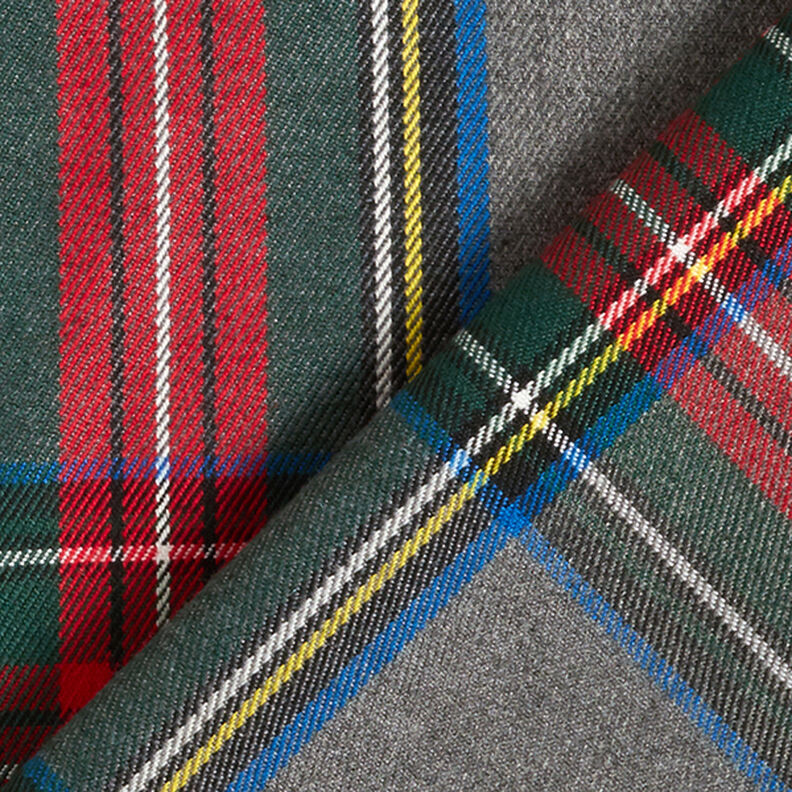 Strečová látka na kalhoty Skotská kostka – břidlicově šedá/červená,  image number 4
