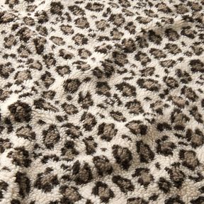 Plyš teddy Leopardí potisk – světle béžová/pískove hnědá, 