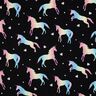 Bavlněný žerzej Duhoví jednorožci digitální potisk | Poppy Fabrics – černá,  thumbnail number 1